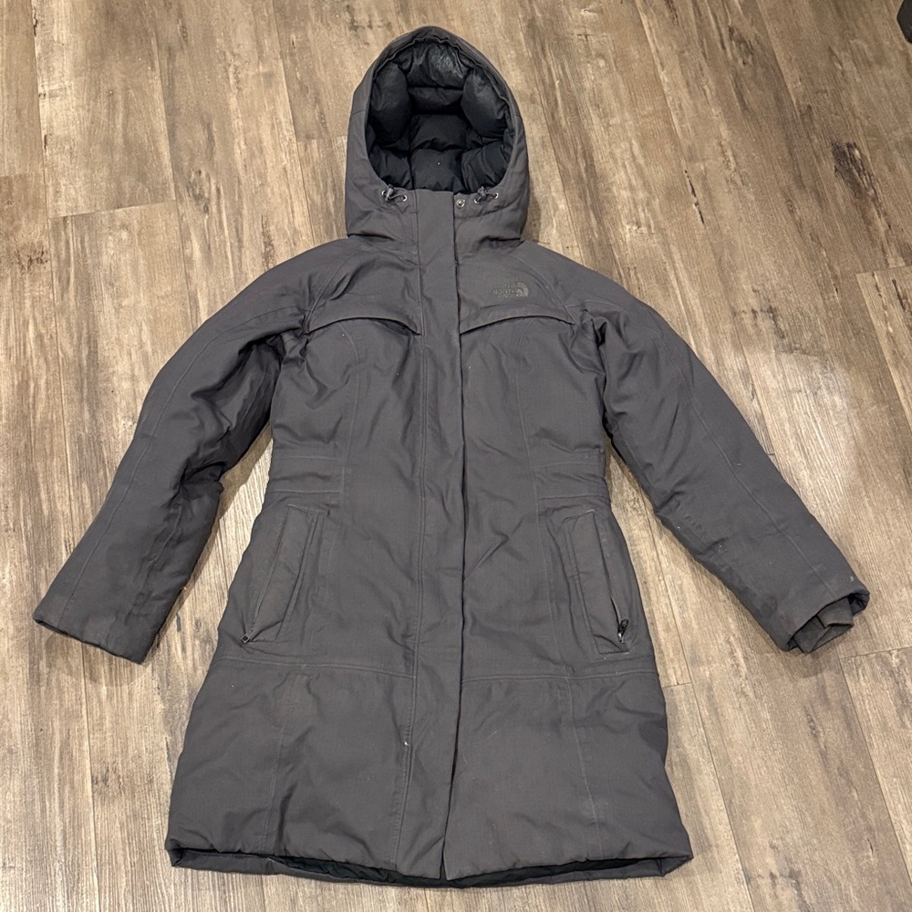 Women's Gray/Hooded goose down Parka